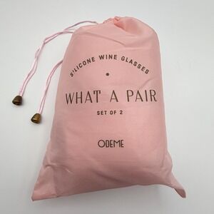 Odeme Pink Silicone Wine Glasses What A Pair Set of 2 Stemless Portable Cups New